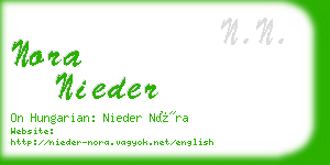 nora nieder business card